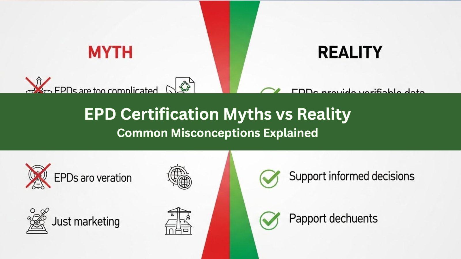 Common EPD Environmental Product Declaration myths debunked with factual information for manufacturers