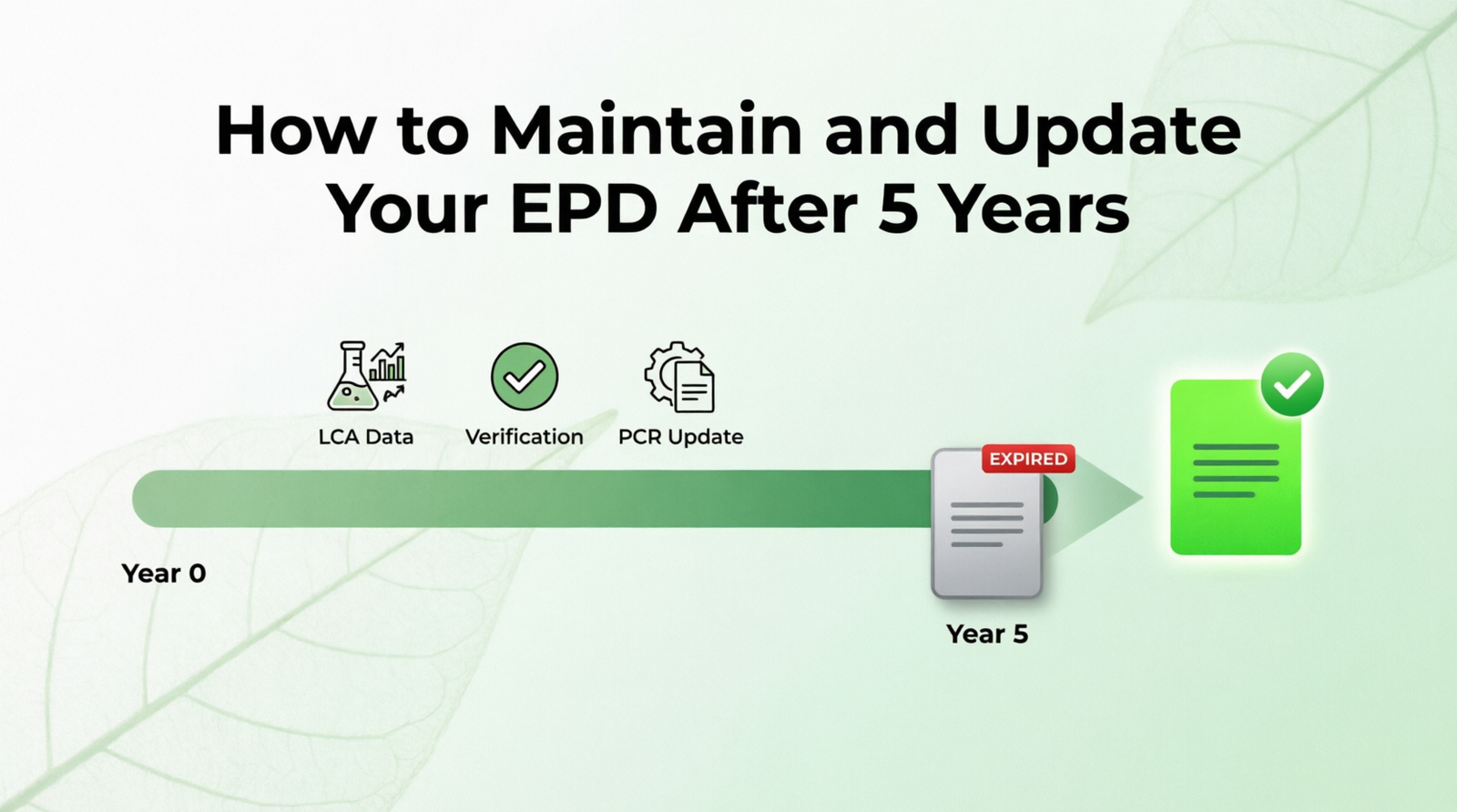 Checklist for renewing an Environmental Product Declaration after its five-year validity period