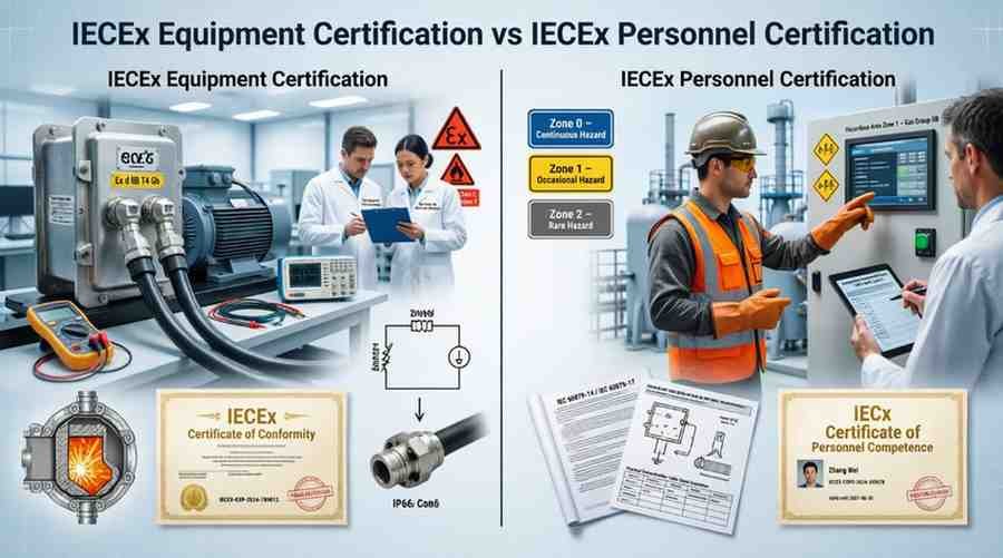 Difference between IECEx Equipment Certification and IECEx Personnel Certification