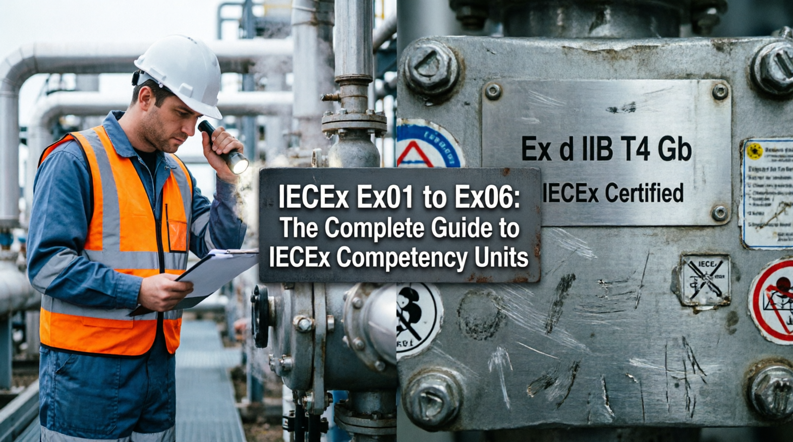 Engineer demonstrating IECEx competency unit skills on Ex-rated equipment
