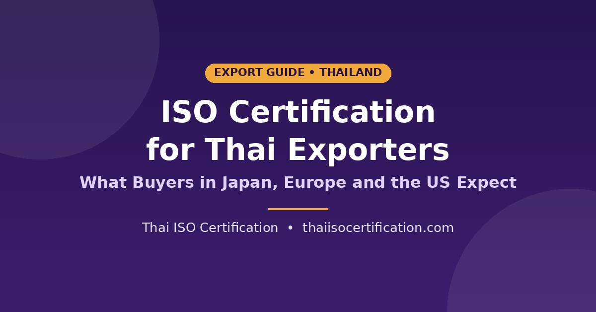ISO certification for Thai exporters guide by Thai ISO Certification